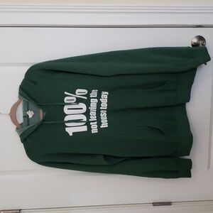 Women's "100% Not Leaving The House Today" Green Hoodie - 2XL